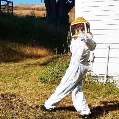 Sam Giving Thumbs Up After Treating a Yellow Jacket Nest